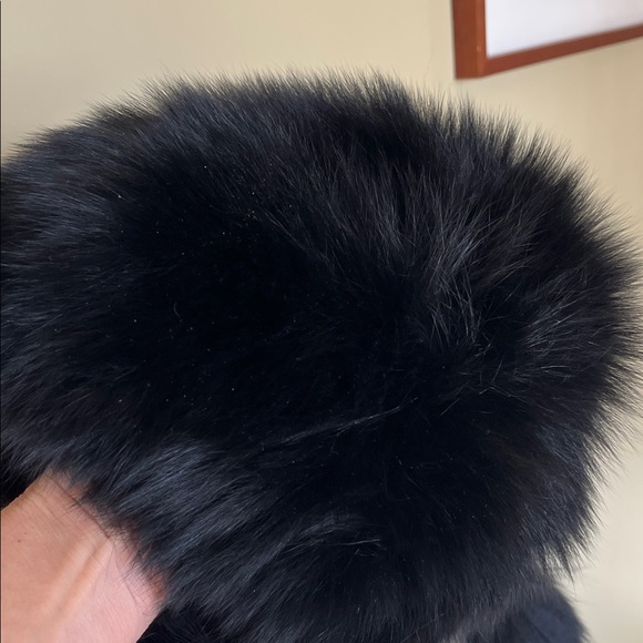 Elegant Black Fur Hat, black fox, fits medium size hat, new, made in Romania main image 4